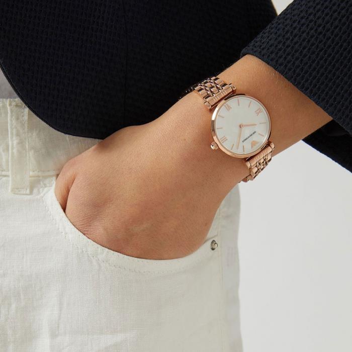 Emporio Armani AR11110 Gianni T-Bar Rose-Gold Tone Women's Watch - Watch Home™ Emporio Armani AR11110 Gianni T-Bar Rose-Gold Tone Women's Watch - Watch Home™